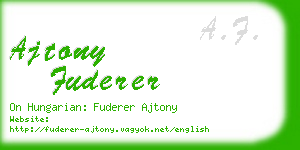 ajtony fuderer business card